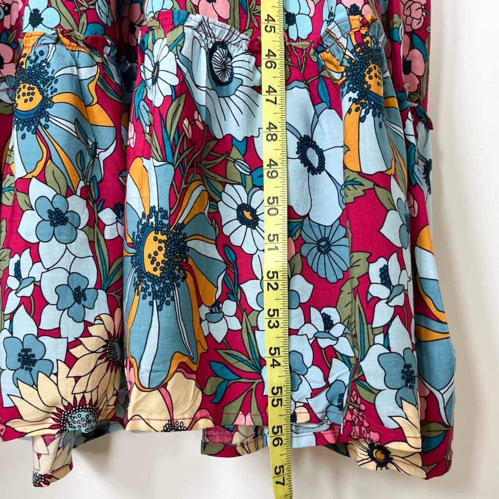 NEW Natural Life Collette Tiered Floral Maxi Dress Ruffle Womens XL Pink Blue - Picture 11 of 14